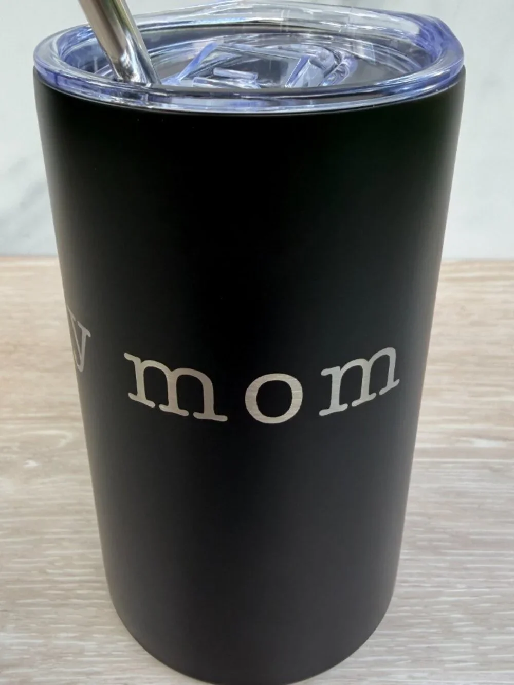 Boy Mom Tumbler 12 oz Black Stainless Steel Insulated Travel Coffee Mug